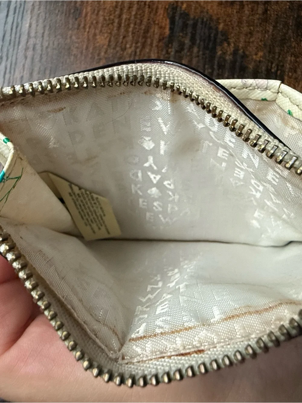 kate spade White Floral Zip Wallet with Multi-Color Blooms